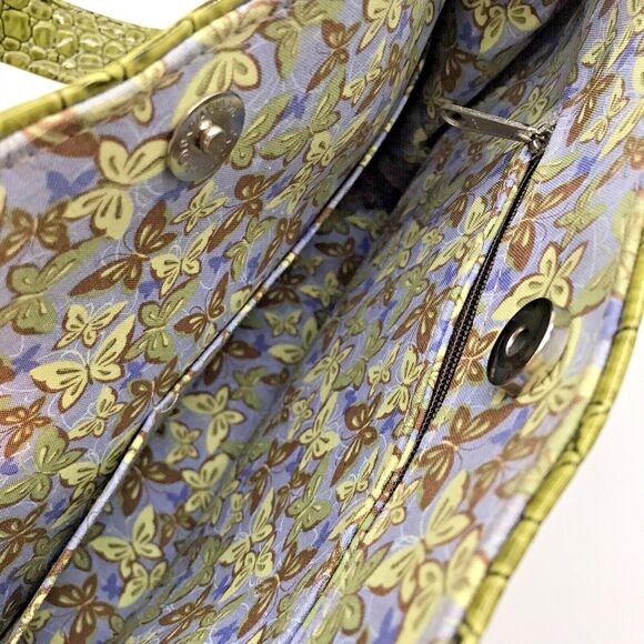 Y2K Too Cute Totes Floral Shoulder Bag Vegan Croc Green Single Top Handle Purse - Picture 12 of 12